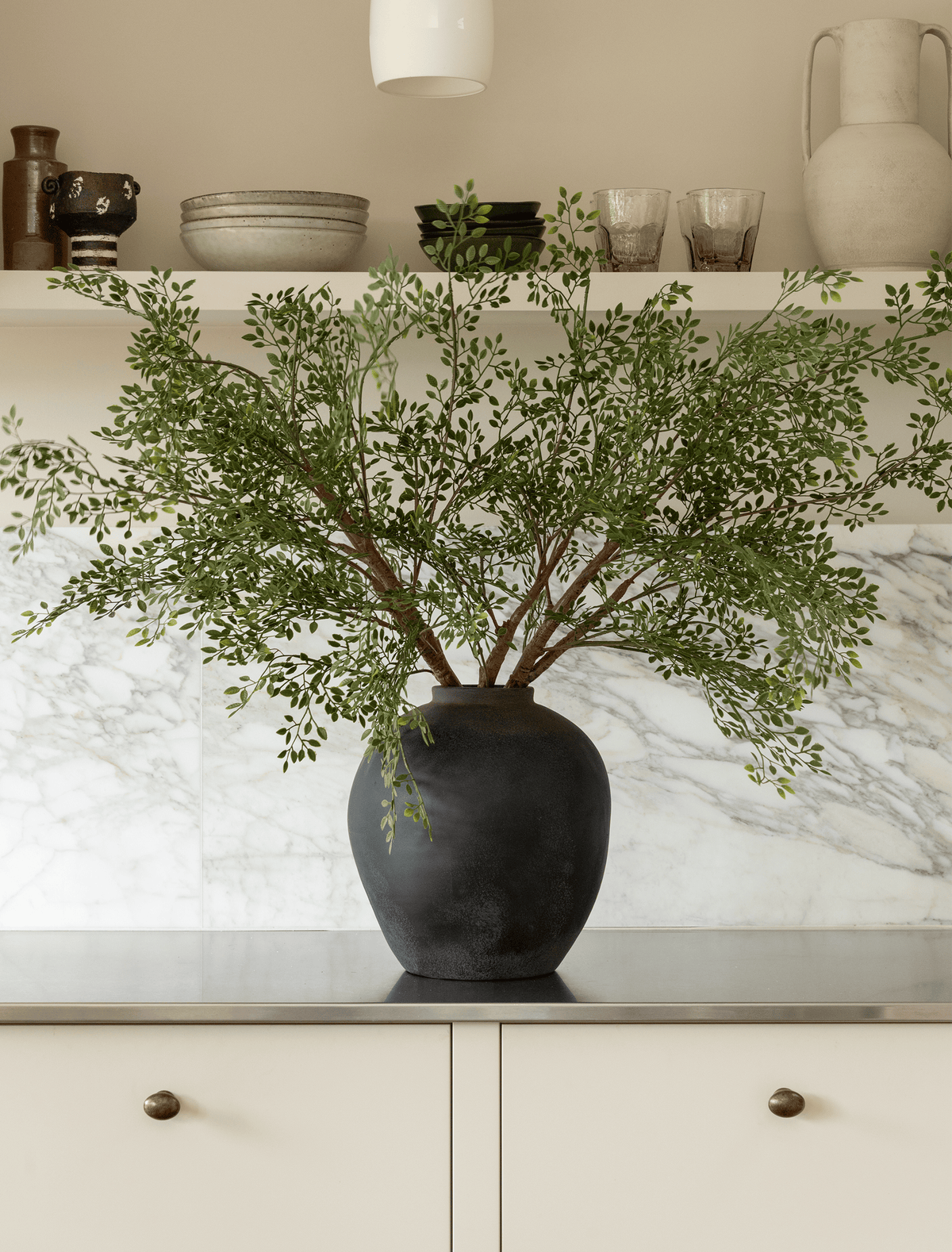Faux Oversized Ruscus Branch (2 Branches)