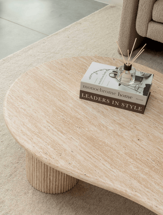 Luna Coffee Table - Travertine Stone