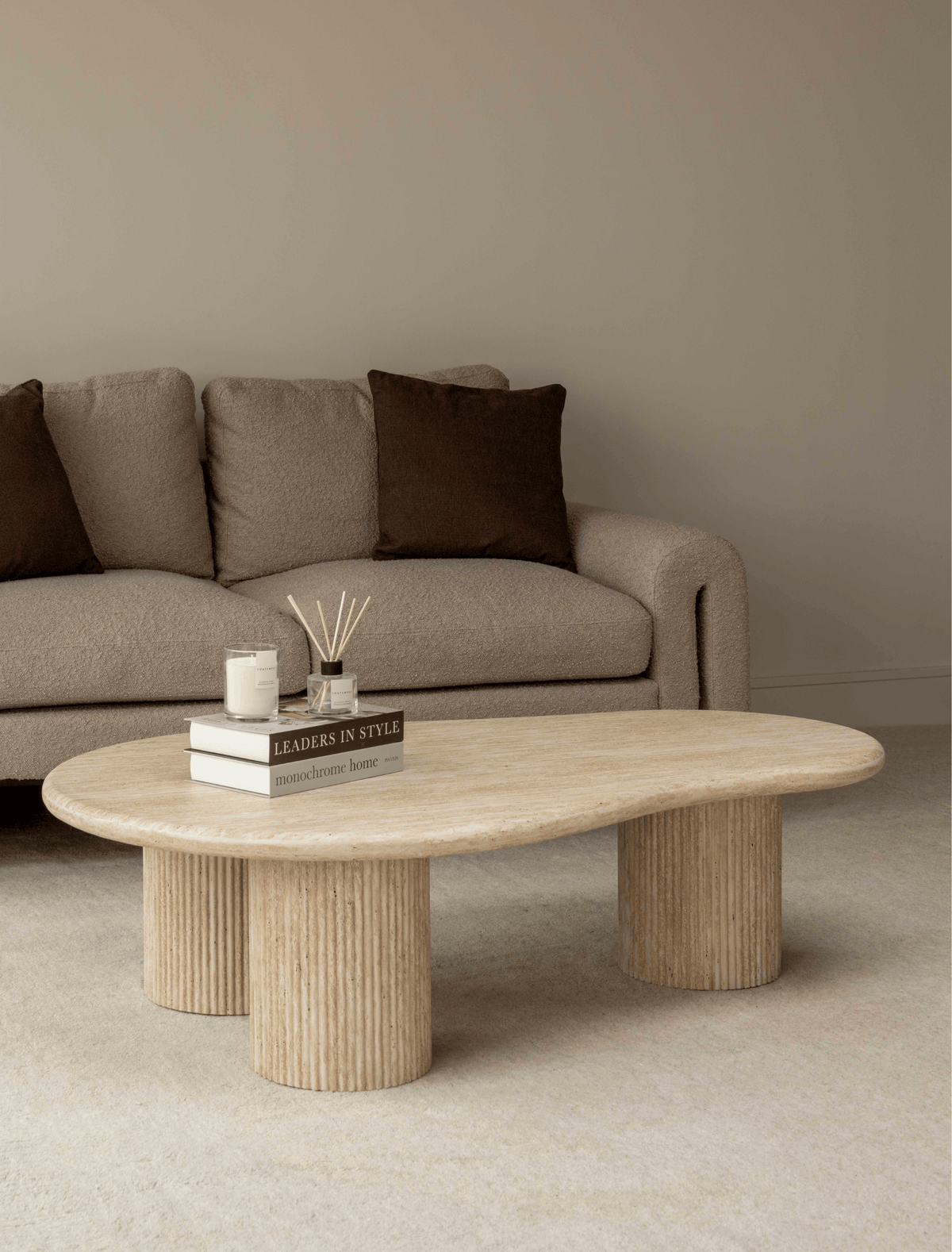 Luna Coffee Table - Travertine Stone