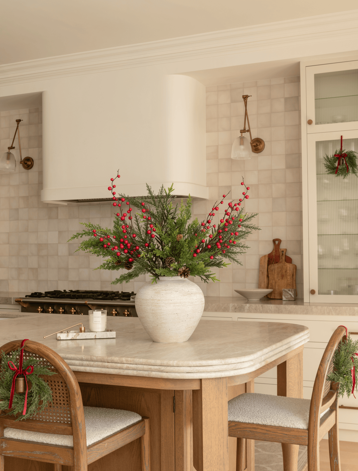 Faux Arrangement - Winter Fern & Red Berry