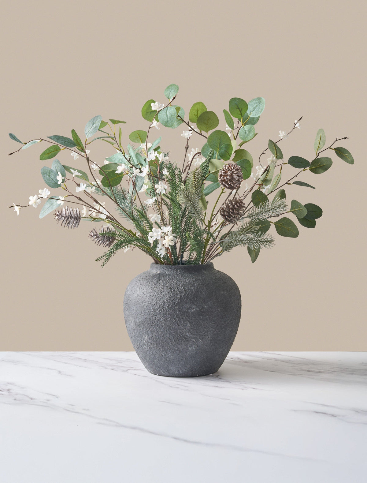 Faux Arrangement - Eucalyptus and Winter White