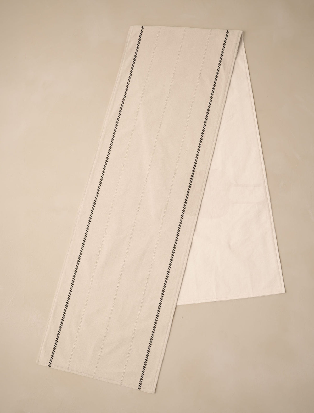 Ladder Stripe Beige & Black Table Runner 200cm
