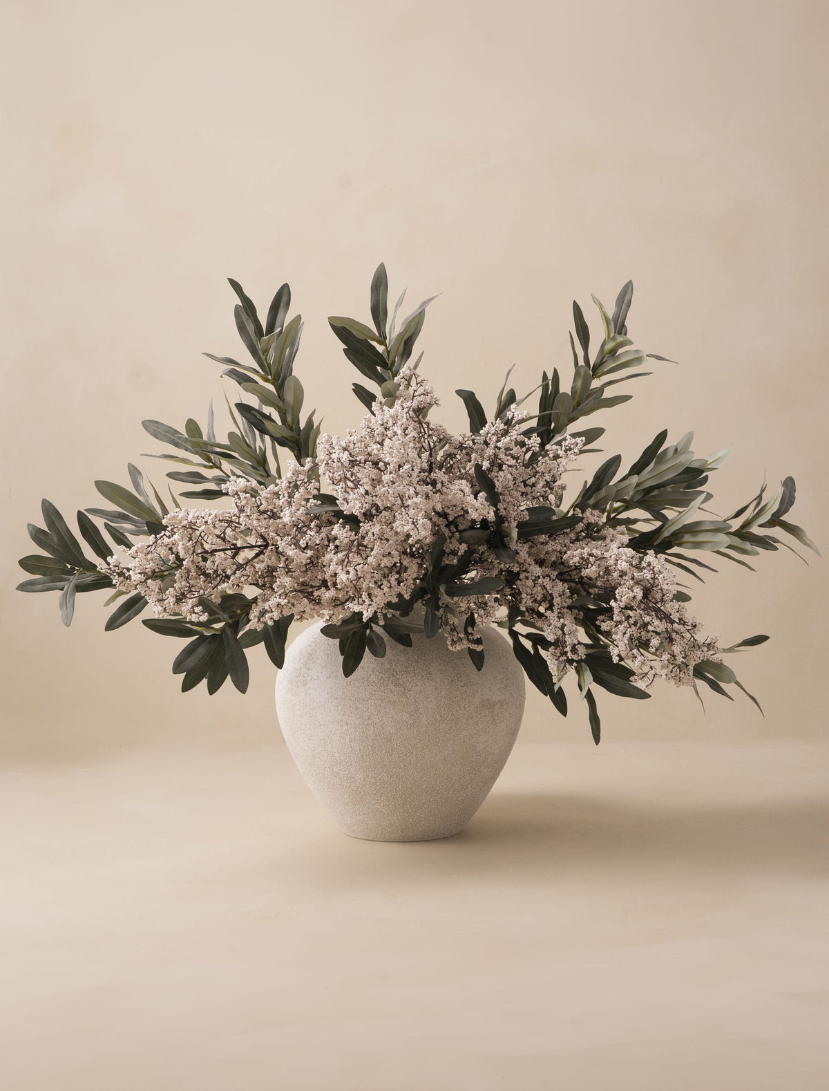 Faux Arrangement - Large White Berry & Olive Leaf
