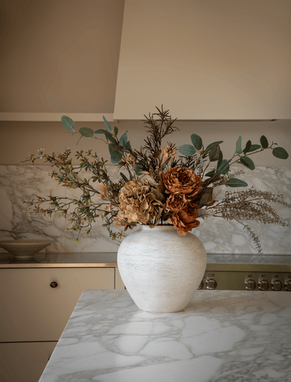 Faux Arrangement - Orange Peony & Autumn Spray