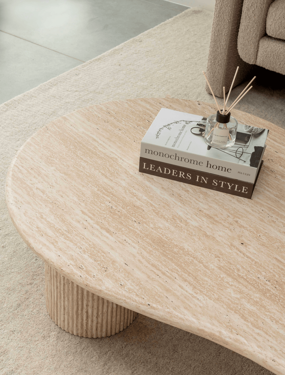 Luna Coffee Table - Travertine Stone