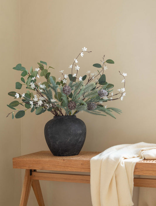 Faux Arrangement - Eucalyptus and Winter White