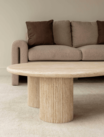 Luna Coffee Table - Travertine Stone