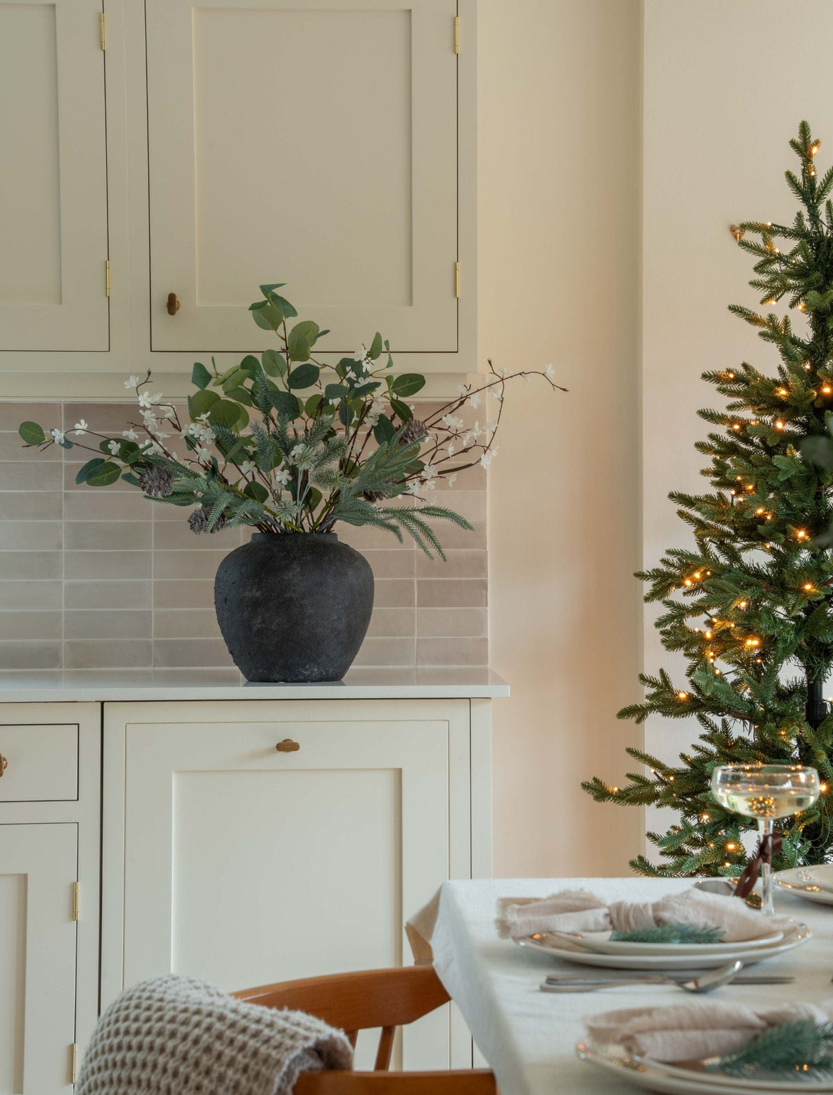 Faux Arrangement - Eucalyptus and Winter White