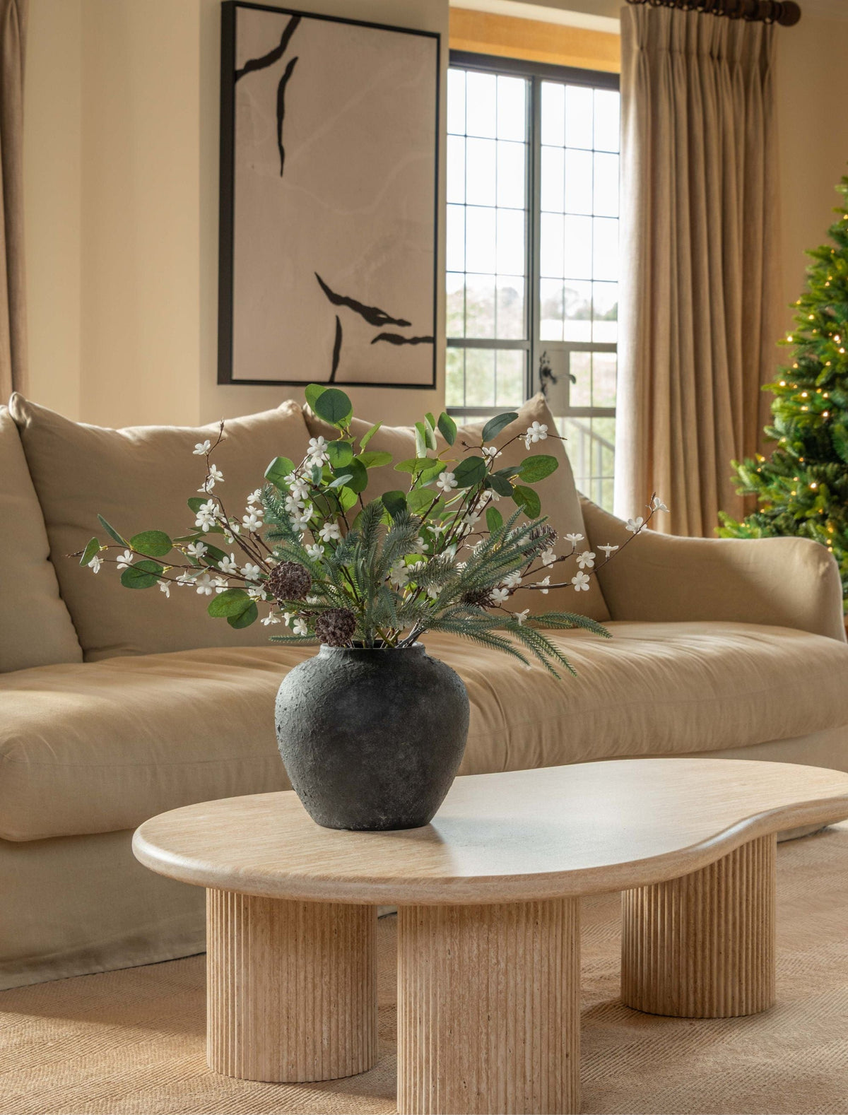 Faux Arrangement - Eucalyptus and Winter White
