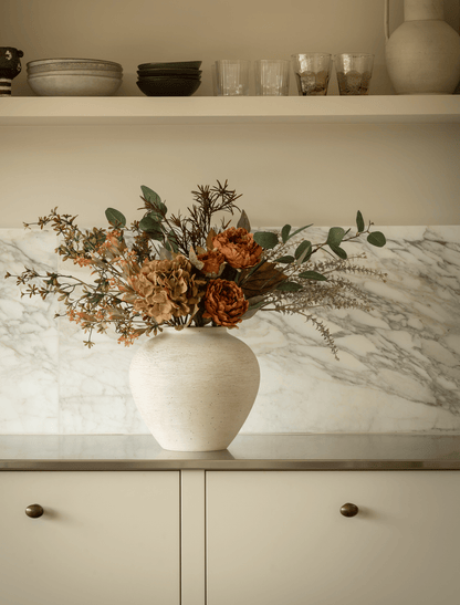 Faux Arrangement - Orange Peony & Autumn Spray