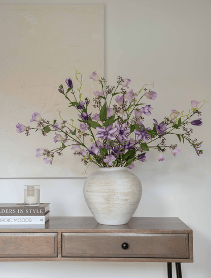 Faux Arrangement - Bell Flower & Clematis Purple