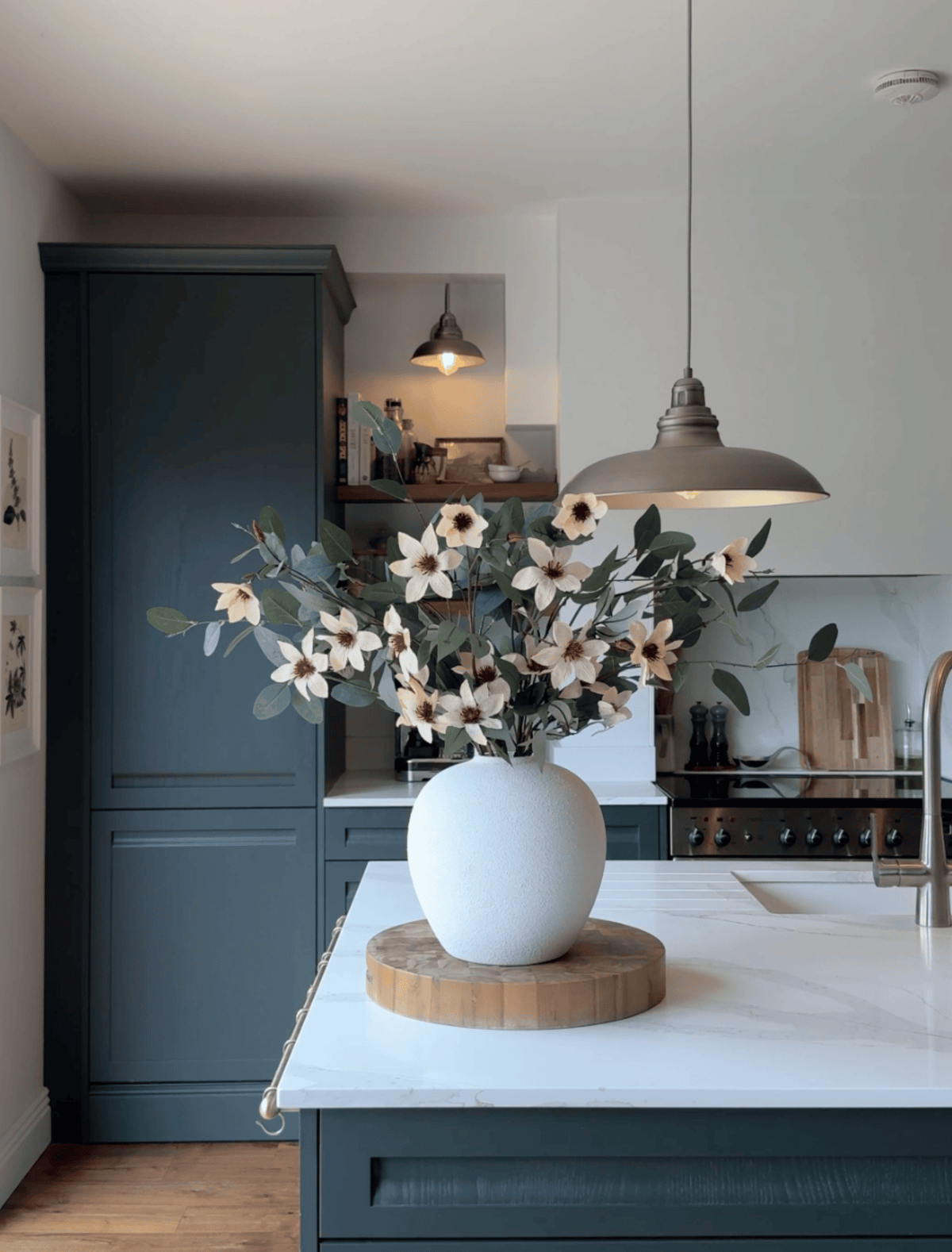 Faux Arrangement - Eucalyptus and Cream Magnolia