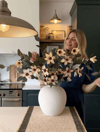 Faux Arrangement - Eucalyptus and Cream Magnolia