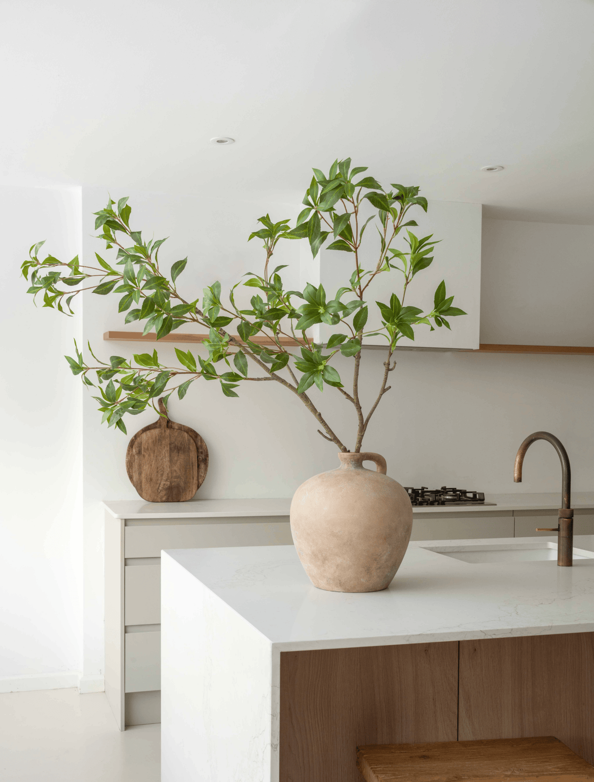 Faux Green Oversized Pieris Branch (2 branches)