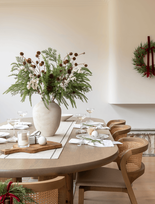 Faux Arrangement - White Berry & Pine Cone