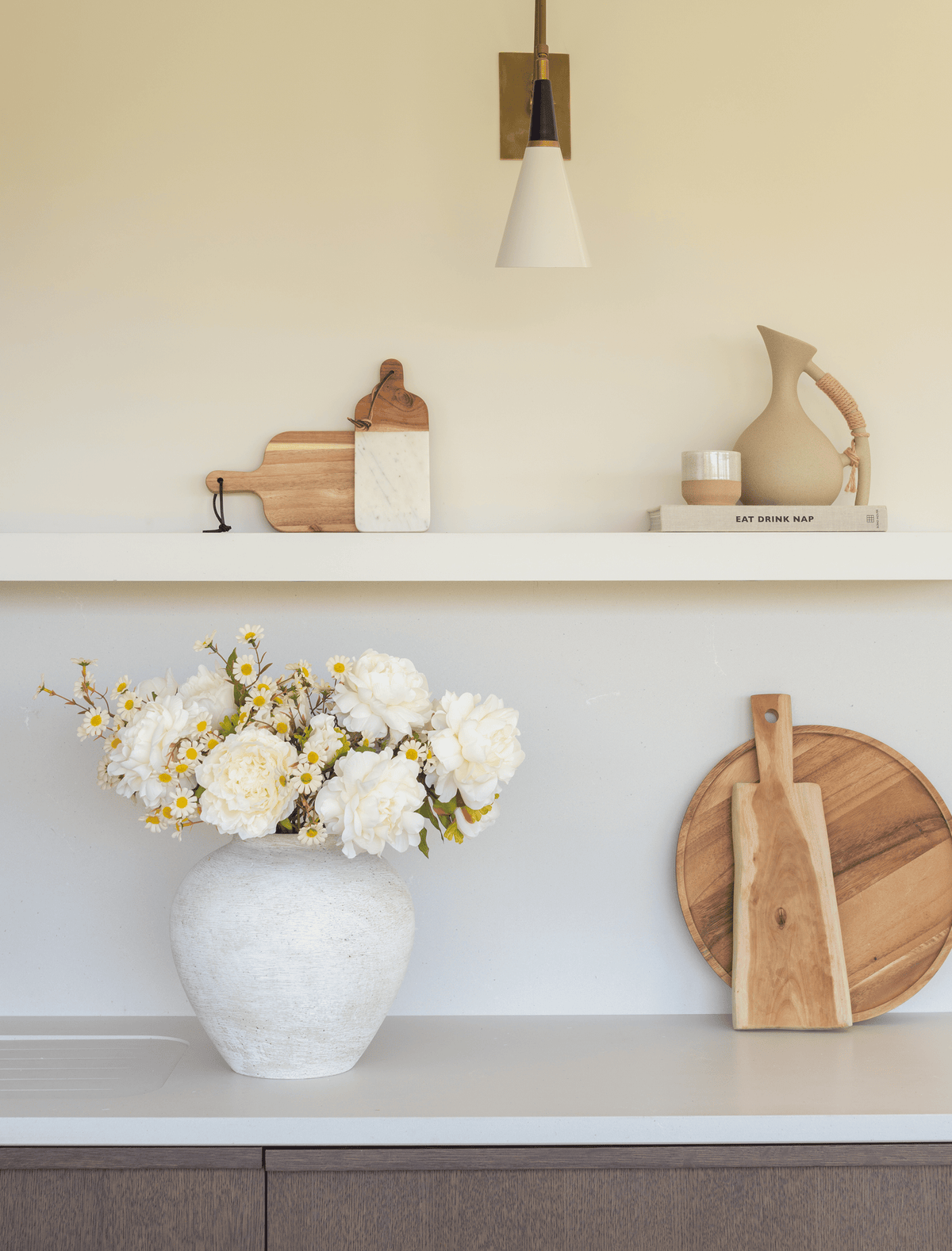 Faux Arrangement - White Peony & Daisy