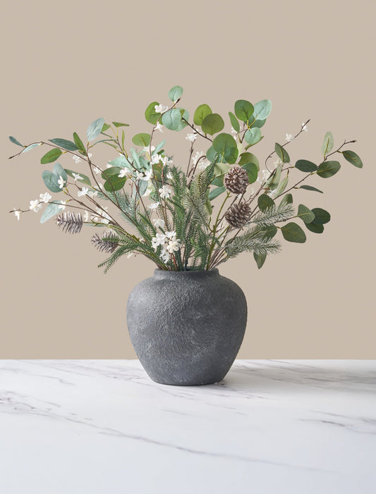 Faux Arrangement - Eucalyptus and Winter White