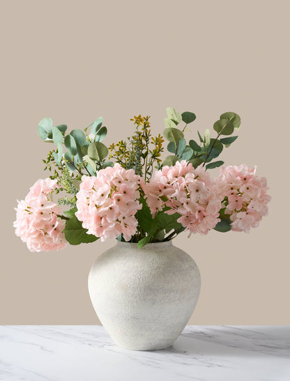 Faux Arrangement - Eucalyptus & Pink Hydrangea