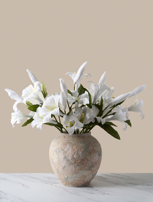 Faux Lily Arrangement - White