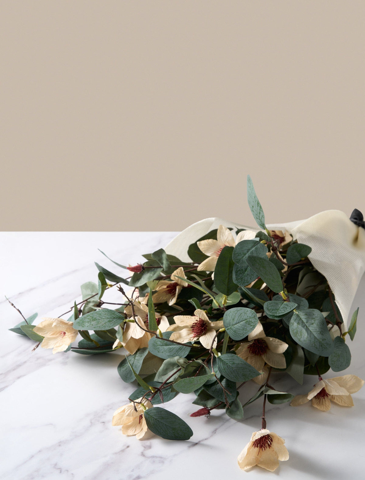 Faux Arrangement - Eucalyptus and Cream Magnolia