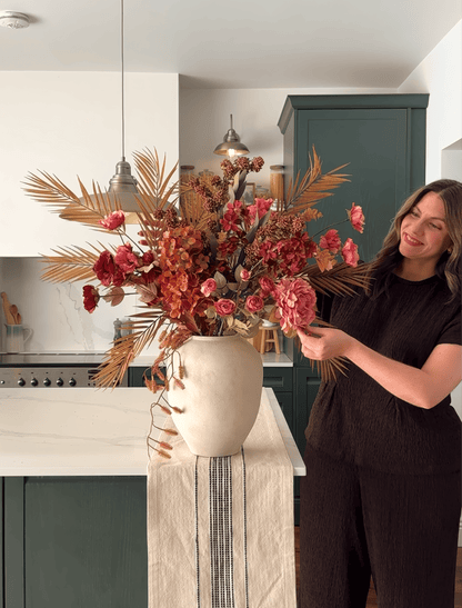Faux Arrangement - Palm Leaf & Cone Hydrangea