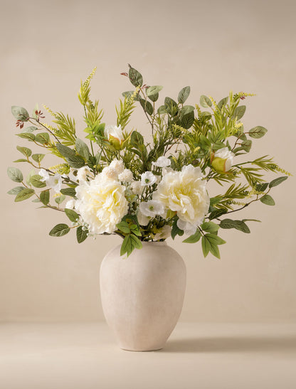 Faux Arrangement - White Poppy & Peony