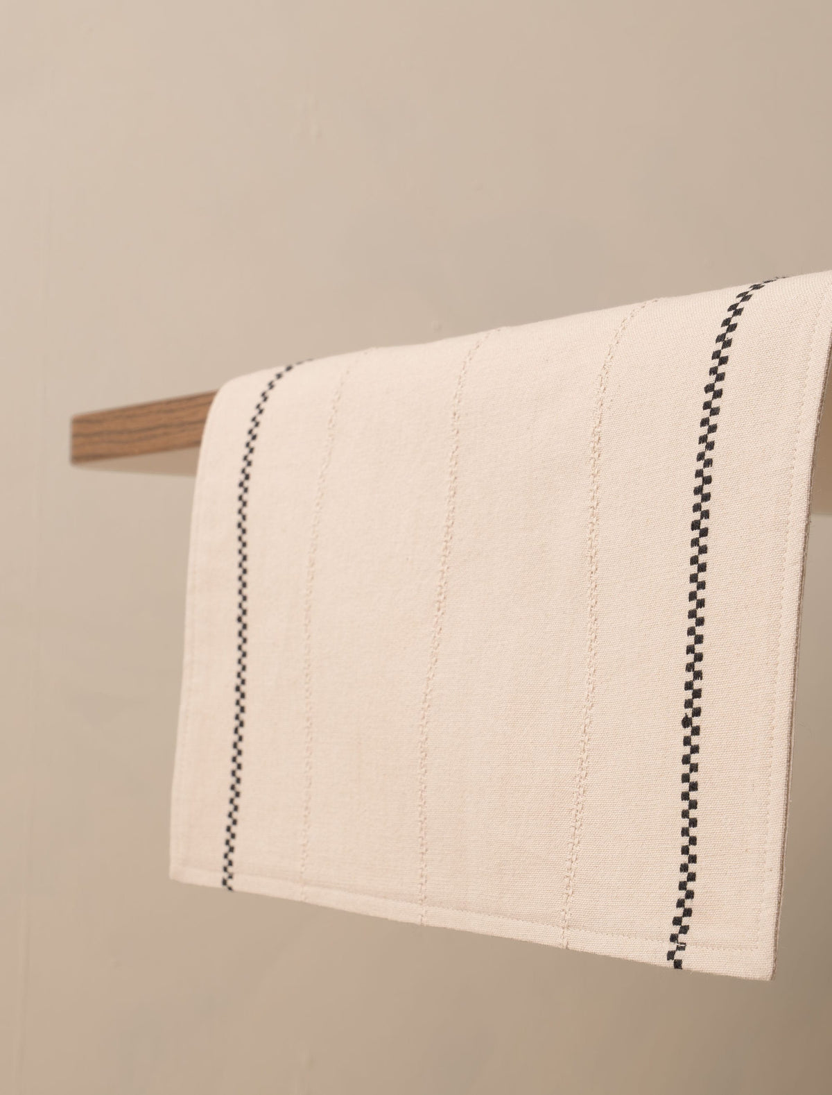 Ladder Stripe Beige & Black Table Runner 200cm
