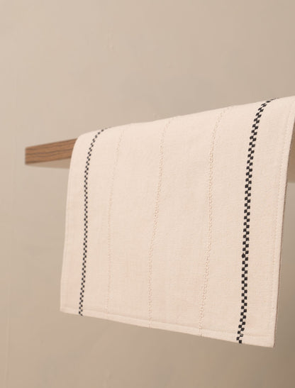 Ladder Stripe Beige & Black Table Runner 200cm