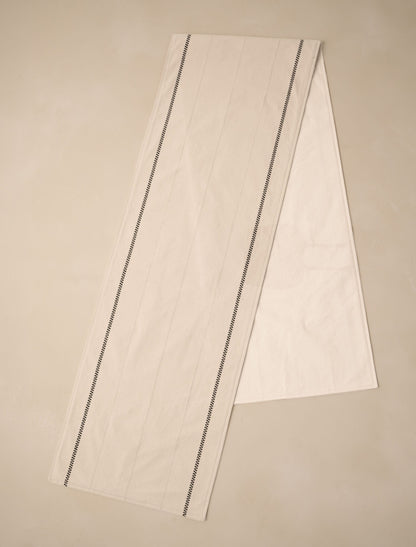 Ladder Stripe Beige & Black Table Runner 200cm