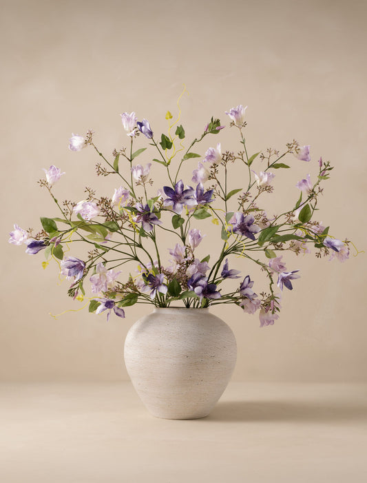 Faux Arrangement - Bell Flower & Clematis Purple
