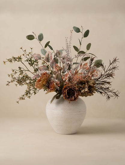 Faux Arrangement - Orange Peony & Autumn Spray