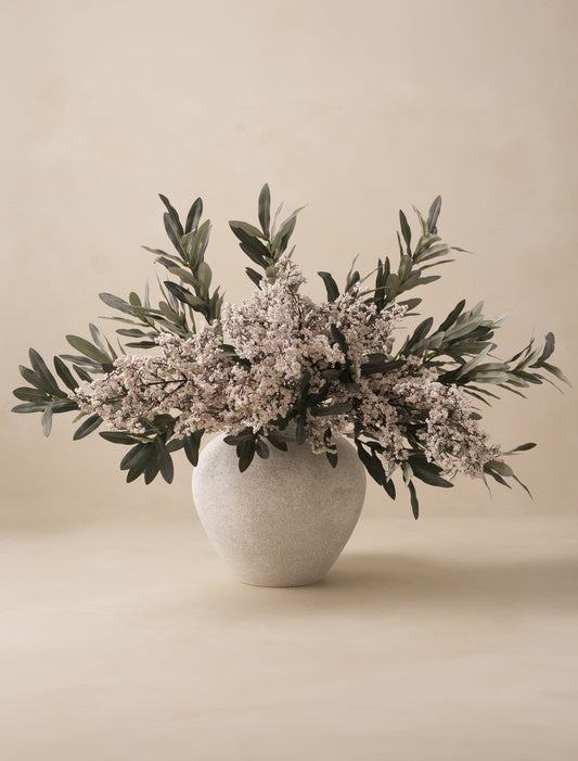 Faux Arrangement - Large White Berry & Olive Leaf