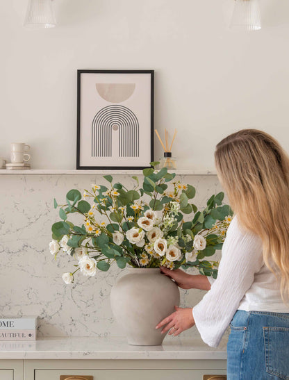 Faux Arrangement - Eucalyptus & White Chamomile