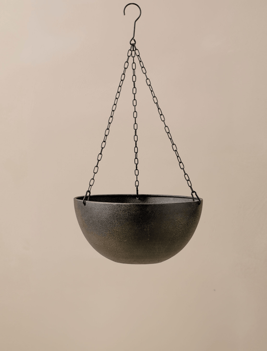 Iris Iron Hanging Basket - Black