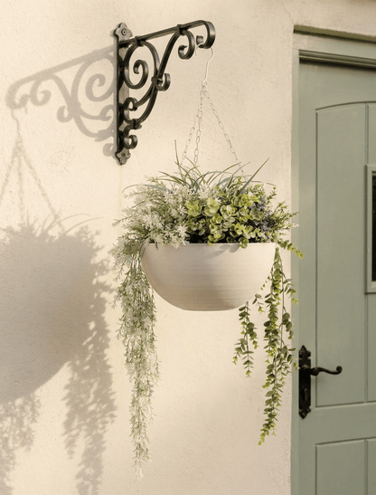 Outdoor Hanging Floral Basket - Green & Purple
